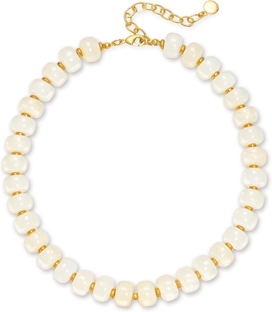 Trinckle Collares de cuentas gruesas para mujer, collares de cuenta...