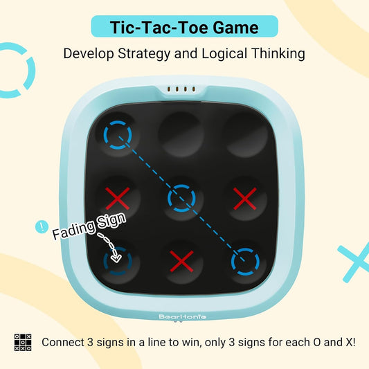 BearHonie Juego electrónico de Tic Tac Toe para viajes en coche, ju...