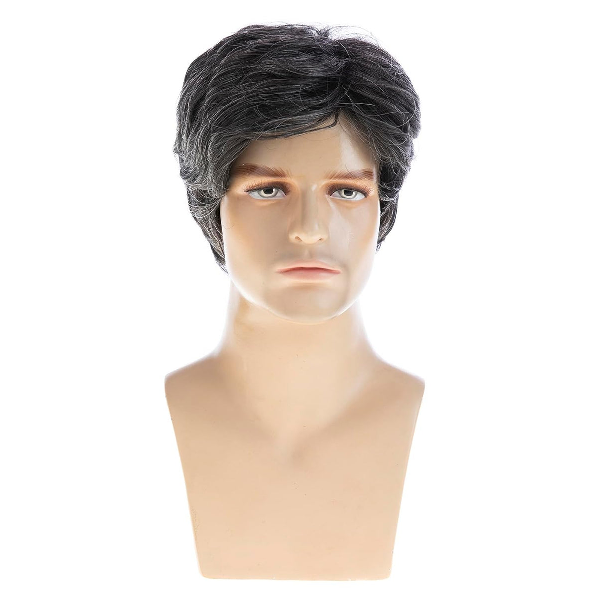Baruisi Pelucas para hombre, cortas, grises, sintéticas, resistente...