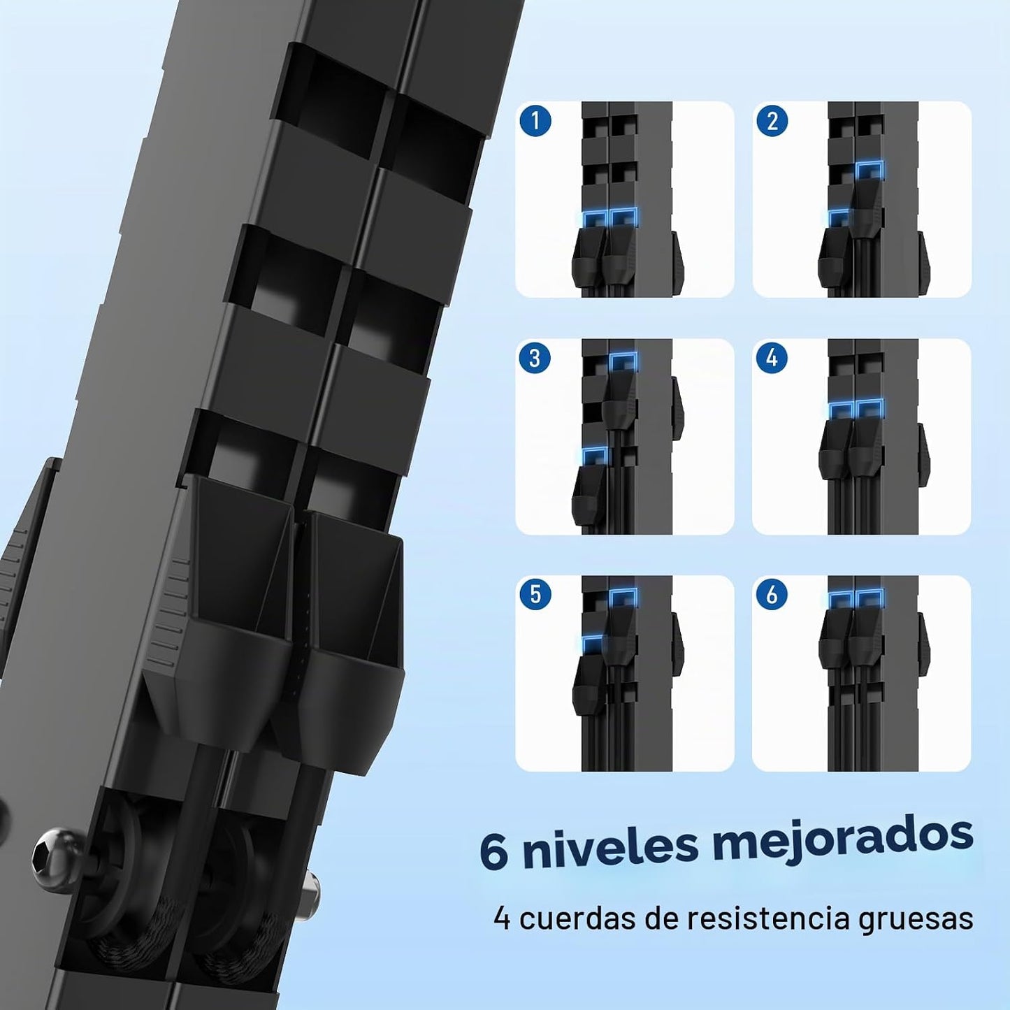 ERGOLIFE - Escalera escalonada con resistencia ajustable de 6 nivel...