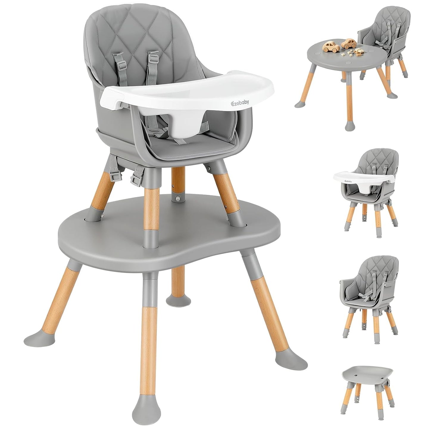 Ezebaby Silla Alta para Bebé, Silla Alta Convertible 8 en 1 a Asien...