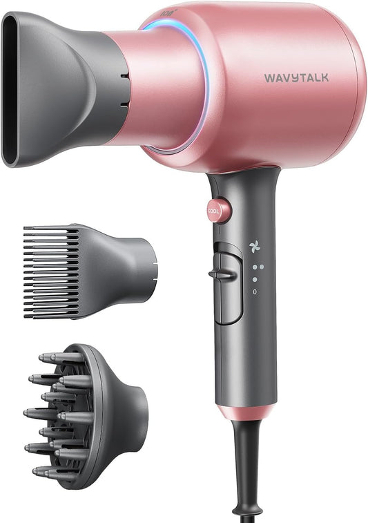 Secador de pelo Wavytalk, Secador iónico Blown Away para cabello ri...