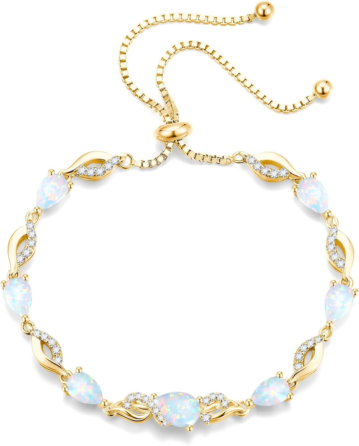 FANCIME Pulsera de tenis ajustable con piedra natal para mujer | Di...