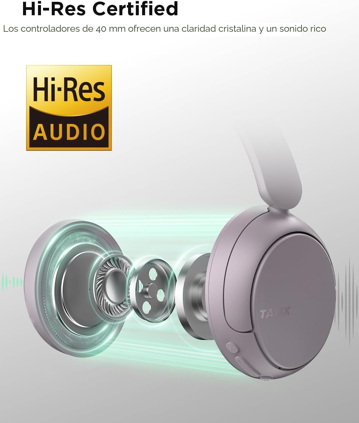 TALIX H30 Auriculares híbridos con cancelación activa de ruido, 110...