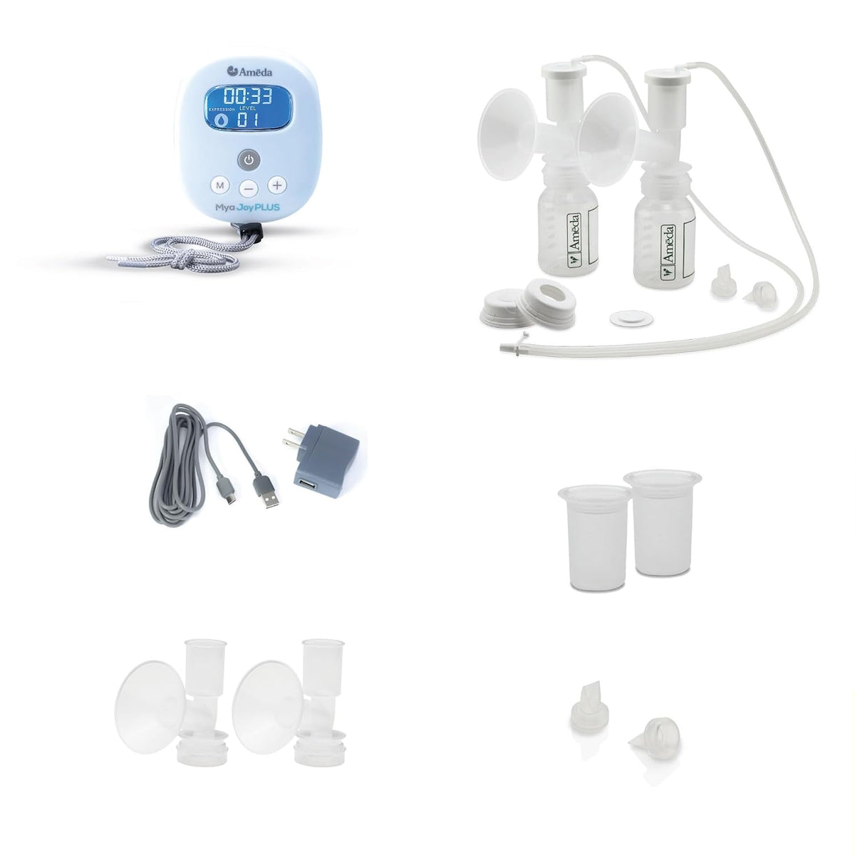 Ameda MYA Joy Plus Extractor de leche eléctrico + botellas de almac...
