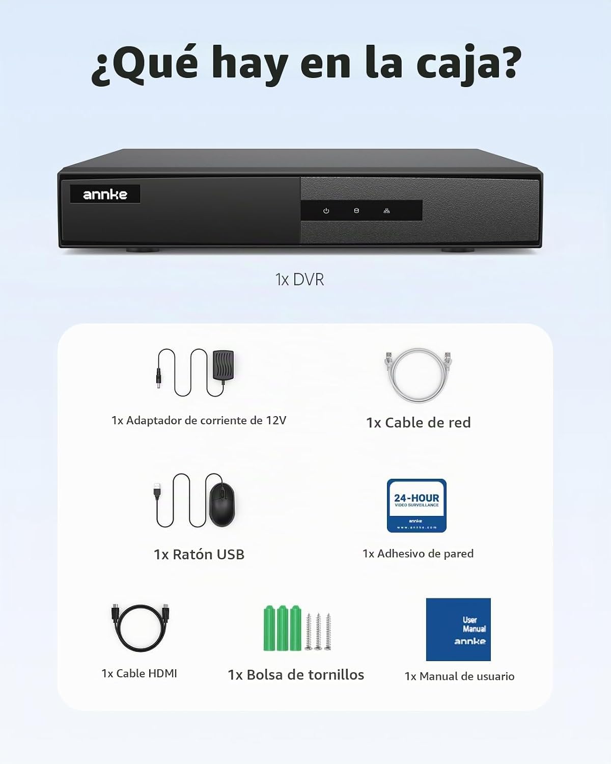 ANNKE DVR Lite de 8 canales 3K para cámara de seguridad, sin disco...