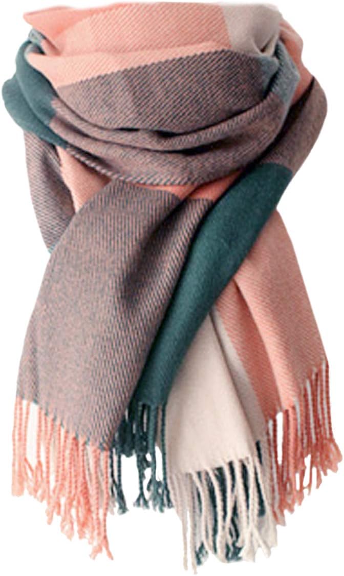 YSense Bufanda de invierno para mujer, bufandas largas a cuadros, r...
