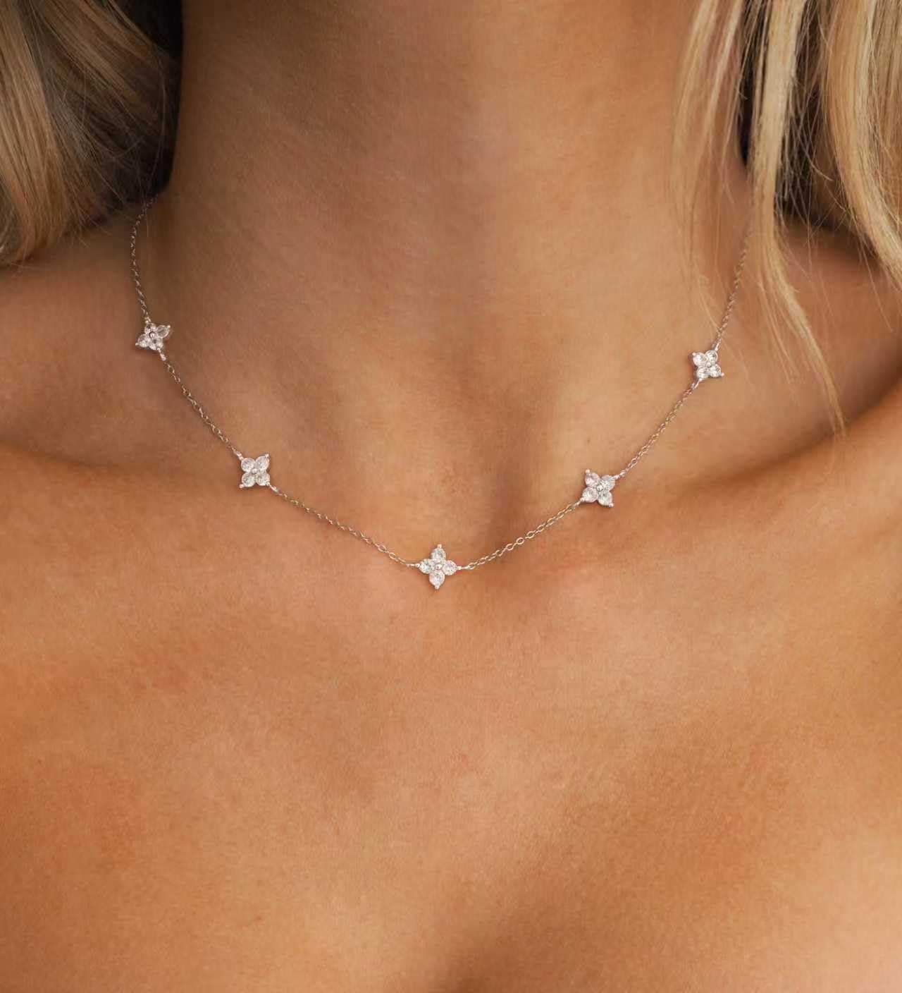 CUEZIY Delicados collares de plata y oro para mujer, lindo collar d...