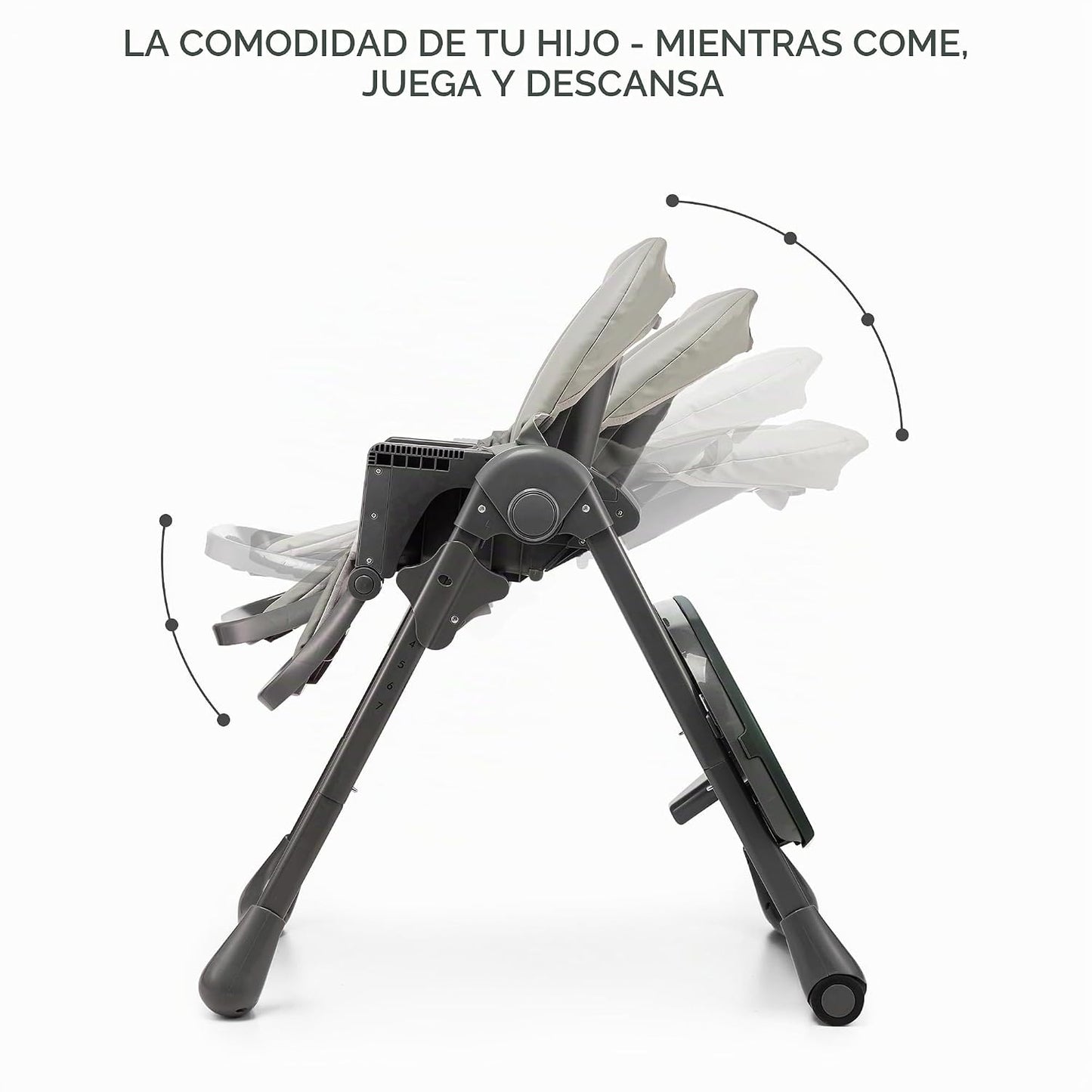 Kinderkraft Tummie - Silla alta 2 en 1, color gris | Ergonómico, re...
