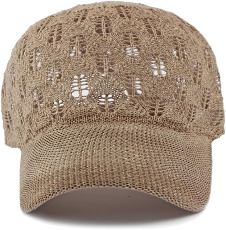 FASHIXD Gorra de béisbol de malla tejida para mujer, gorra de camio...