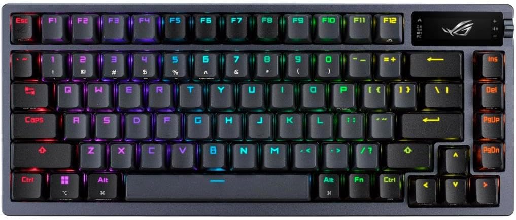 ASUS Teclado mecánico inalámbrico ROG Azoth para juegos, 75% TKL, c...