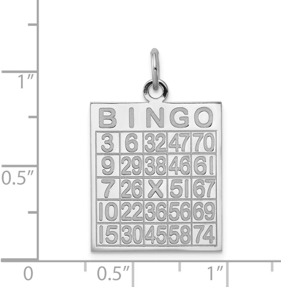 Colgante de tarjeta de bingo de plata de ley 925 maciza - 1.063 in...