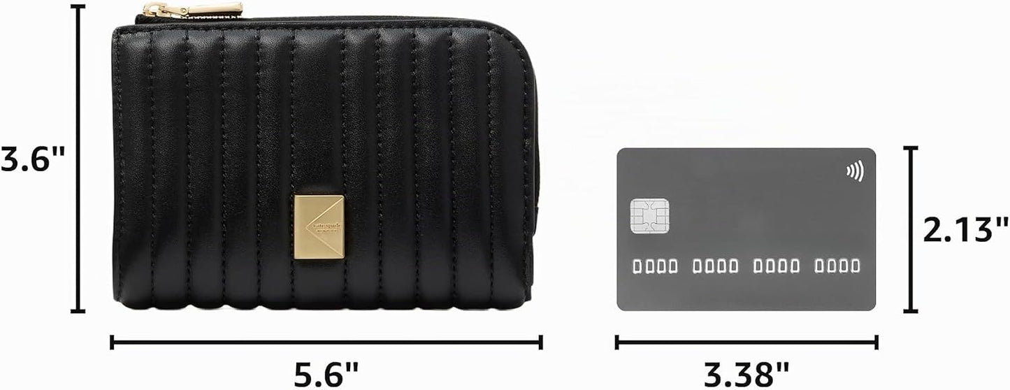 kate spade new york Cartera pequeña compacta de cuero con guijarros...