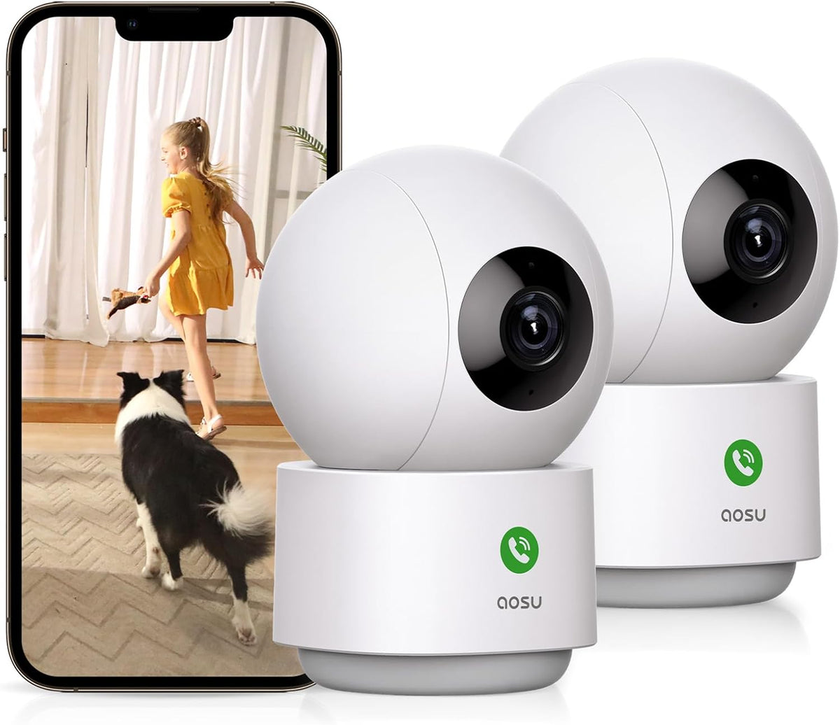 aosu Cámara de seguridad 2K para interiores, monitor de bebé, cámar...