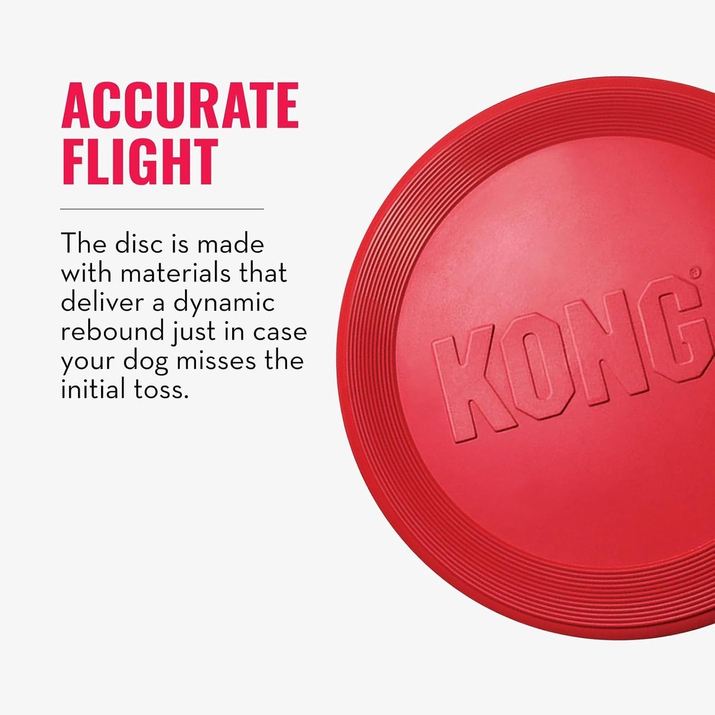 KONG Flyer, disco volador de goma natural, juguete para perros pequ...