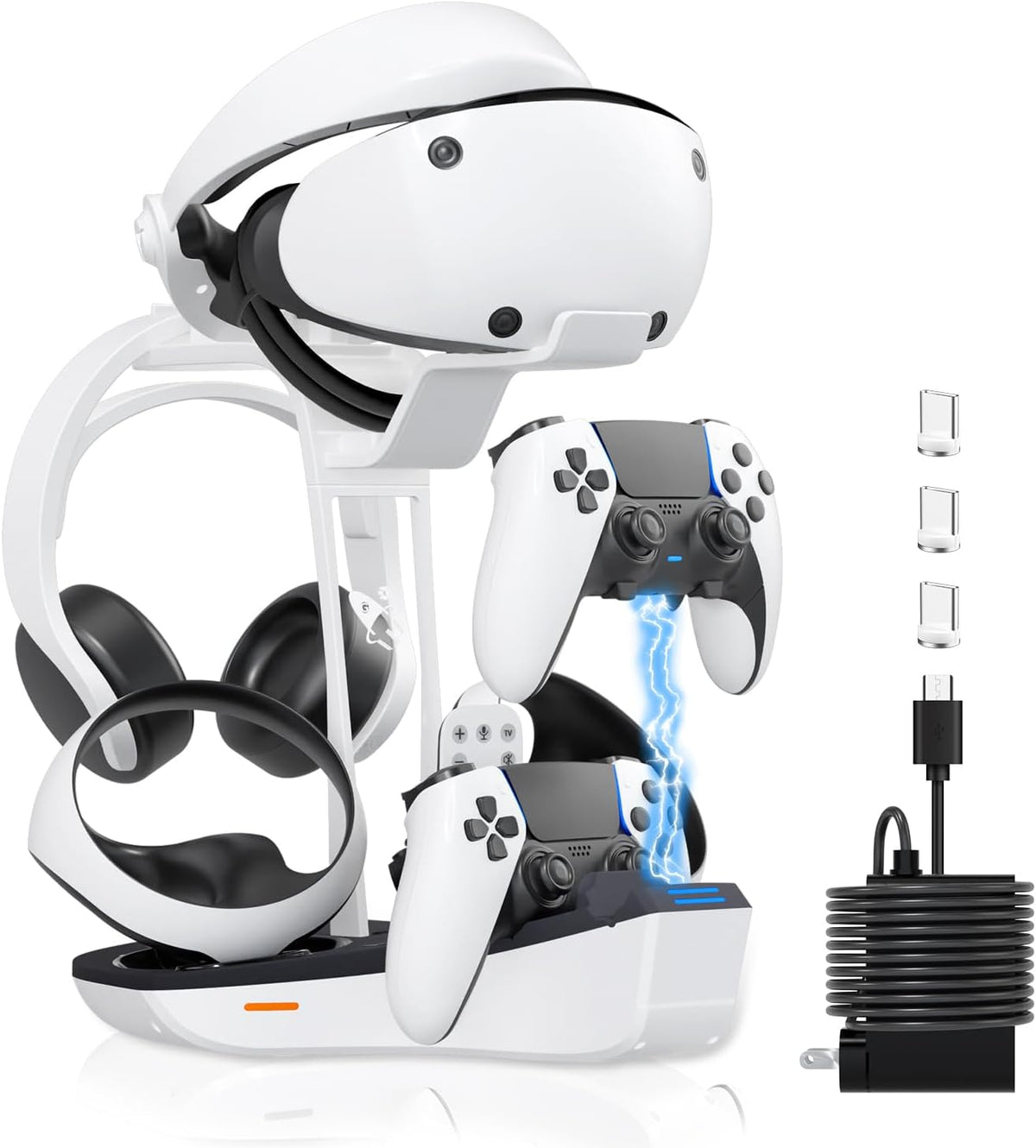 Estación de carga de controlador 4 en 1 para PSVR2 y PS5, base de c...