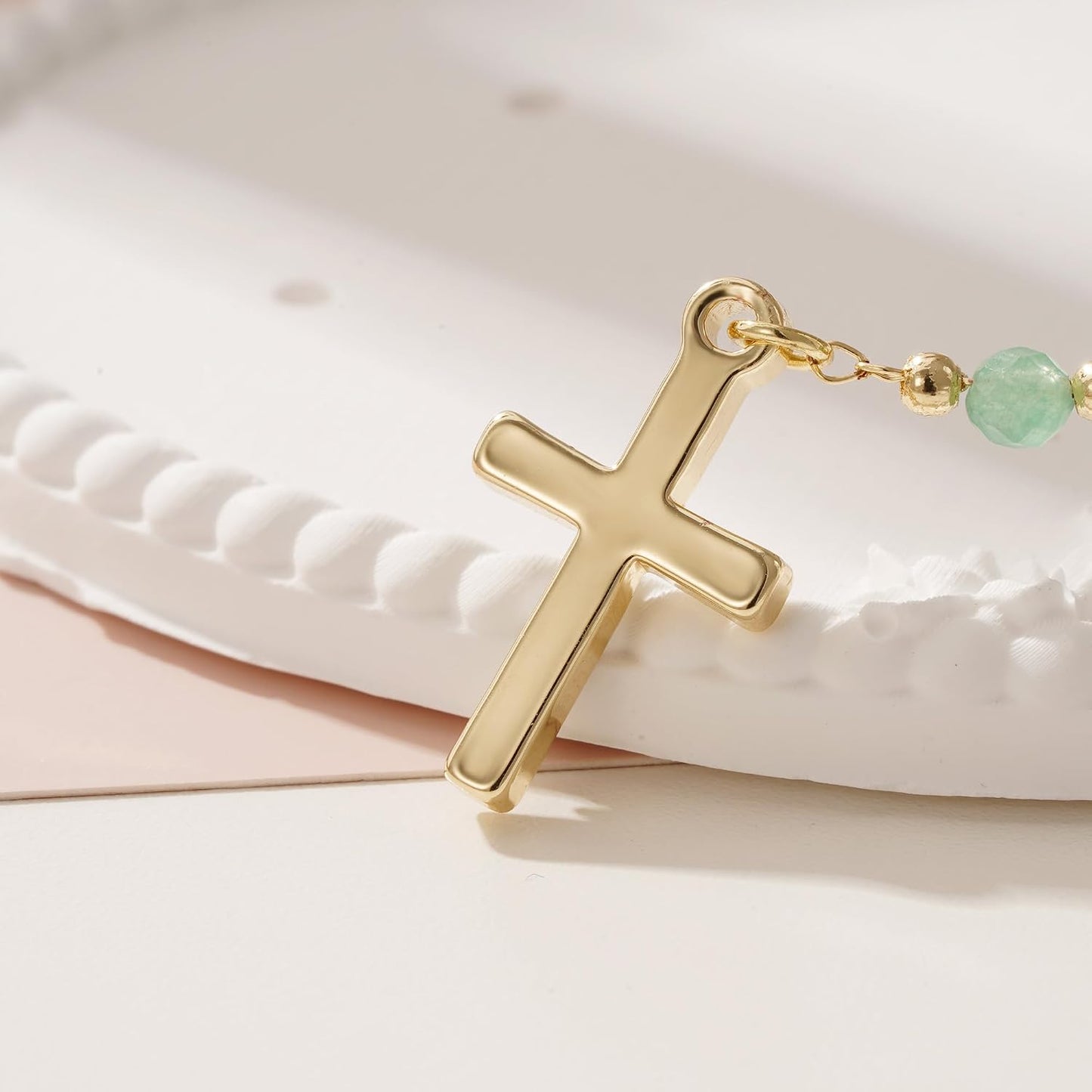 Turandoss Collar de Cruz de Oro para Mujeres - Delicado Collar de C...