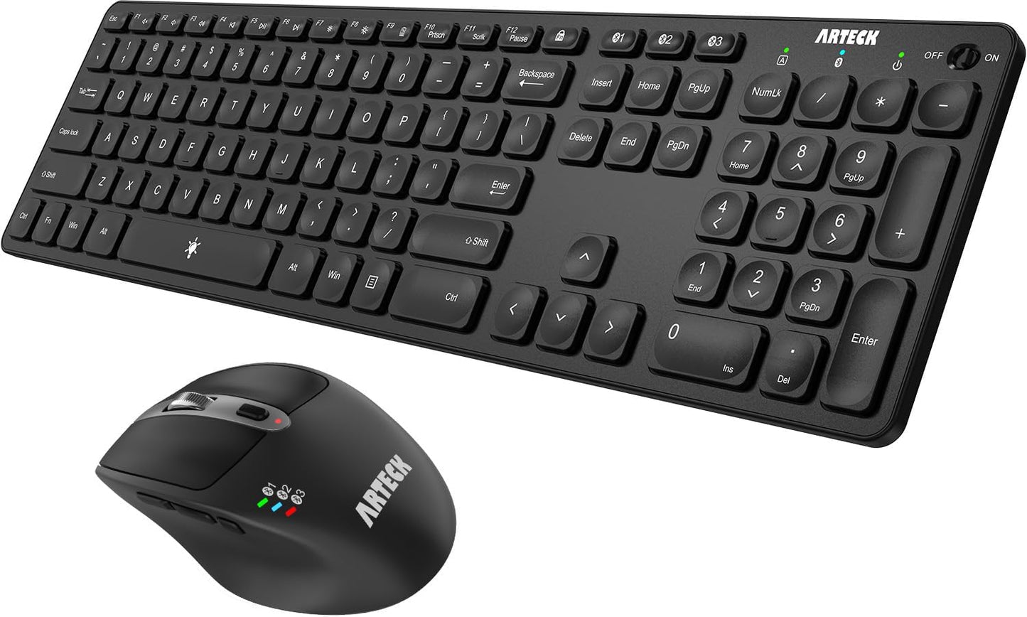 Arteck Teclado y Ratón Bluetooth Universal Multidispositivo Teclado...