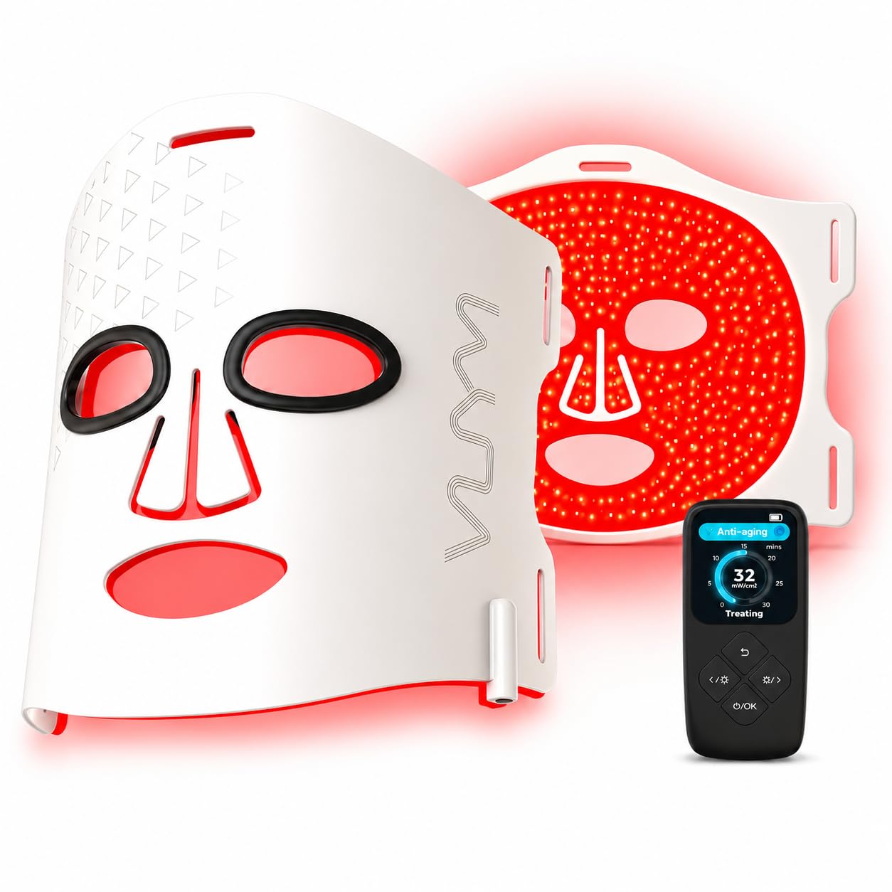 Máscara facial de terapia de luz roja infrarroja VYM con controlado...