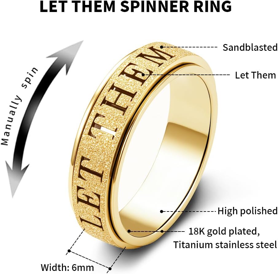 Fidget Toys Anillo de ansiedad para adultos para mujeres: Fidget Sp...