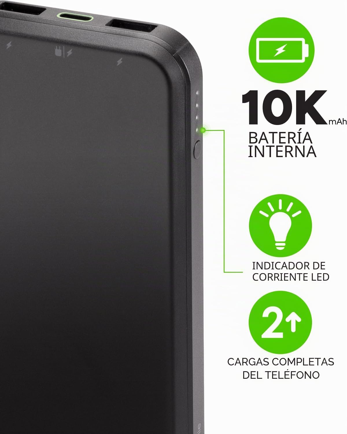 Batería externa mophie Powerstation Core 10,000mAh | Capacidad de m...