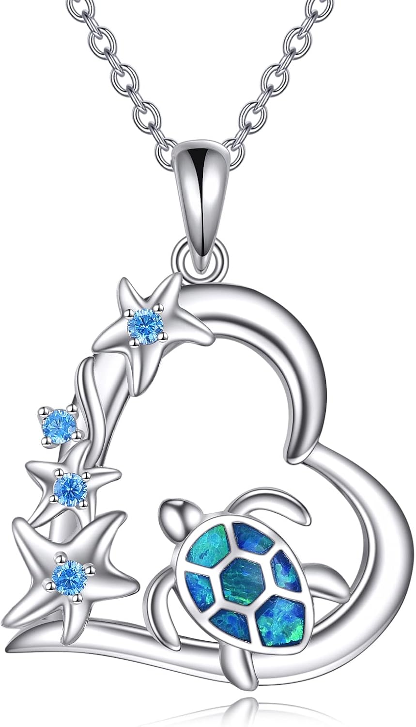 VONALA Collar de plata de ley 925 con dije de sirena, tortuga, ola,...