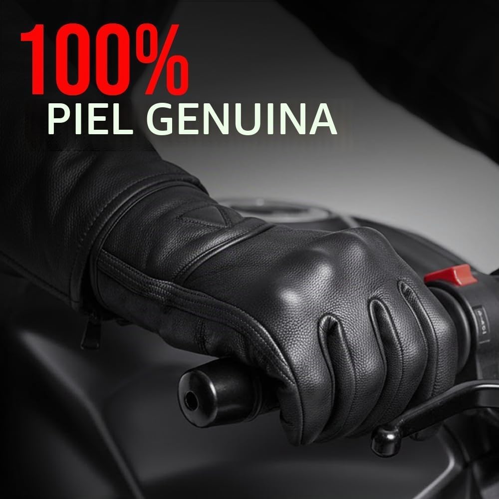 COMMUTER Guantes de motocicleta de cuero de primera calidad para ho...
