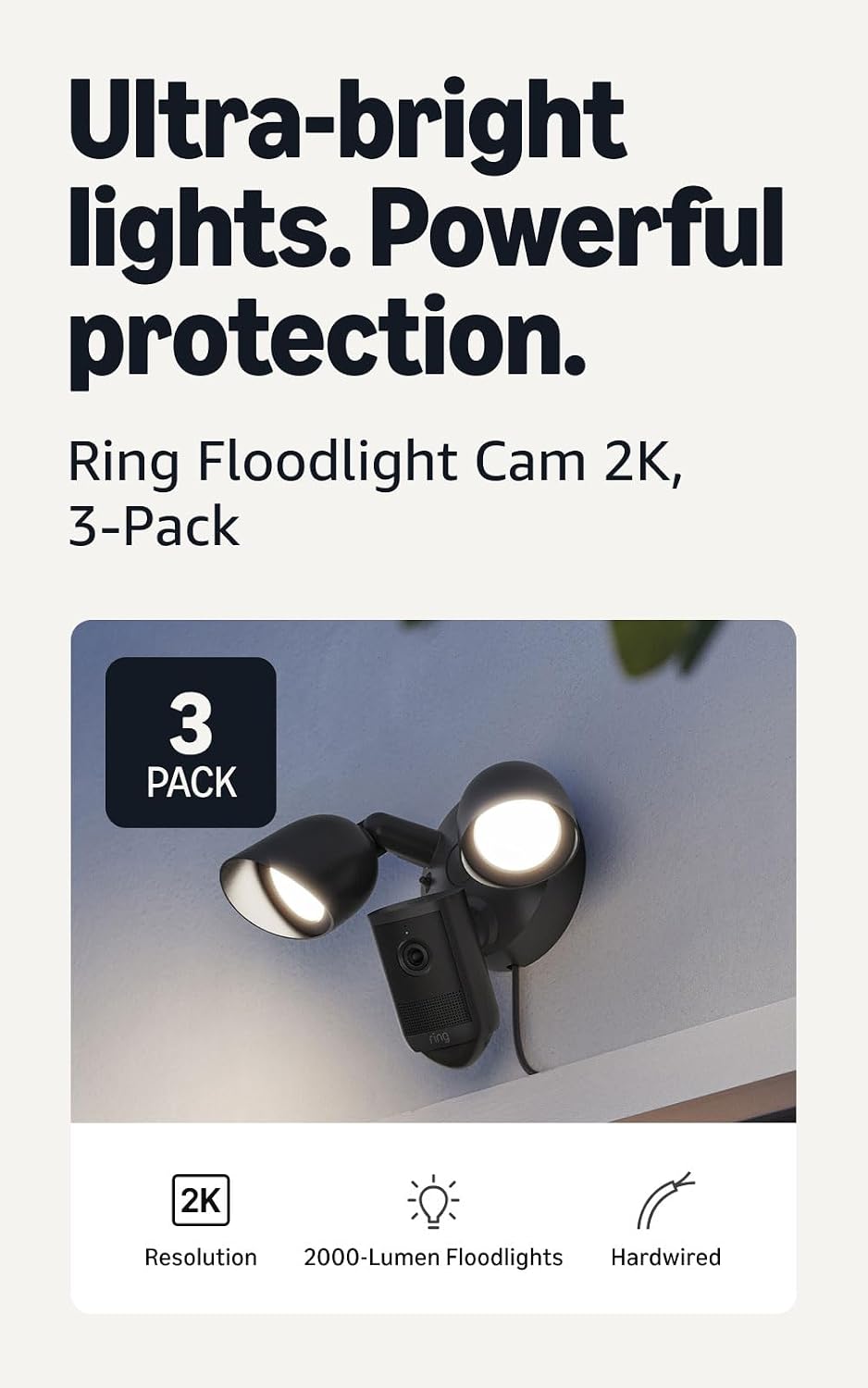 Cámara con reflector 2K Ring cableada (último modelo): seguridad pa...