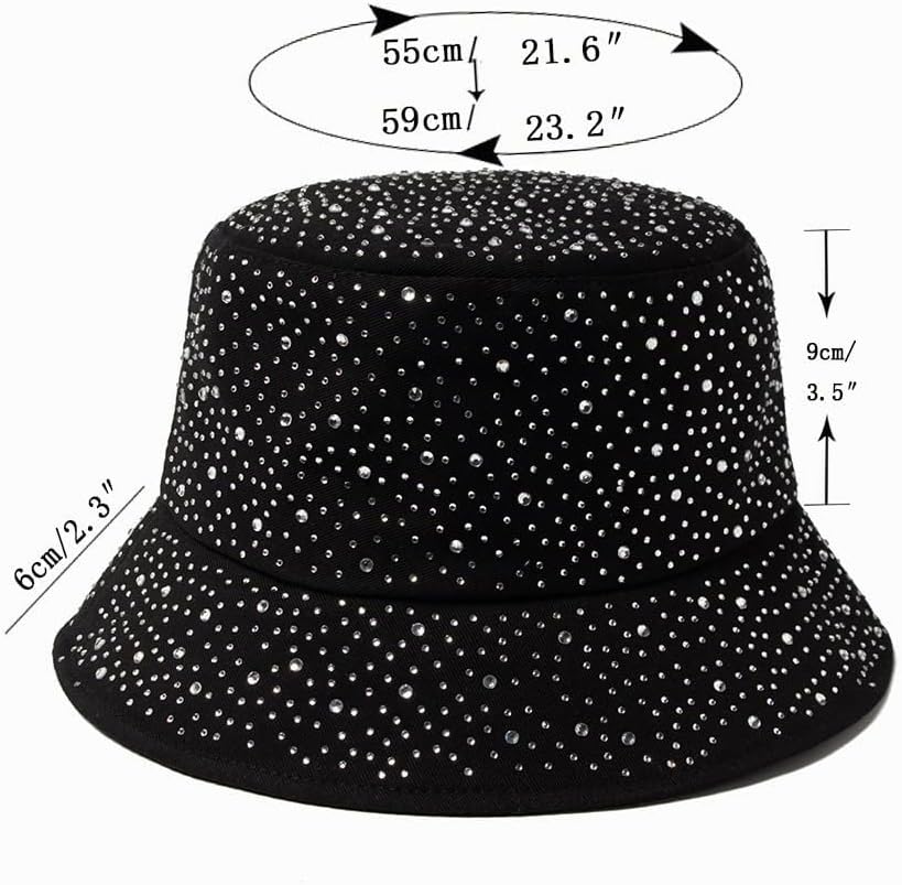 MILAKOO Sombrero de pescador con purpurina brillante con diamantes...