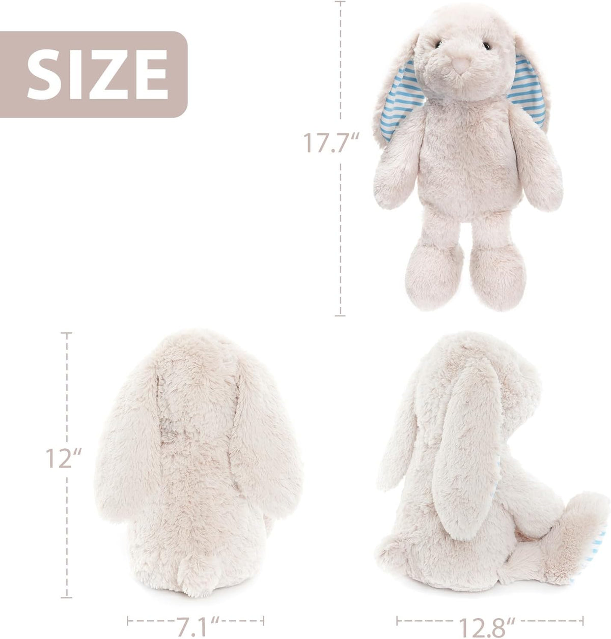 WEIGEDU Conejo Beige Crema de Peluche Animales de Peluche Juguetes...