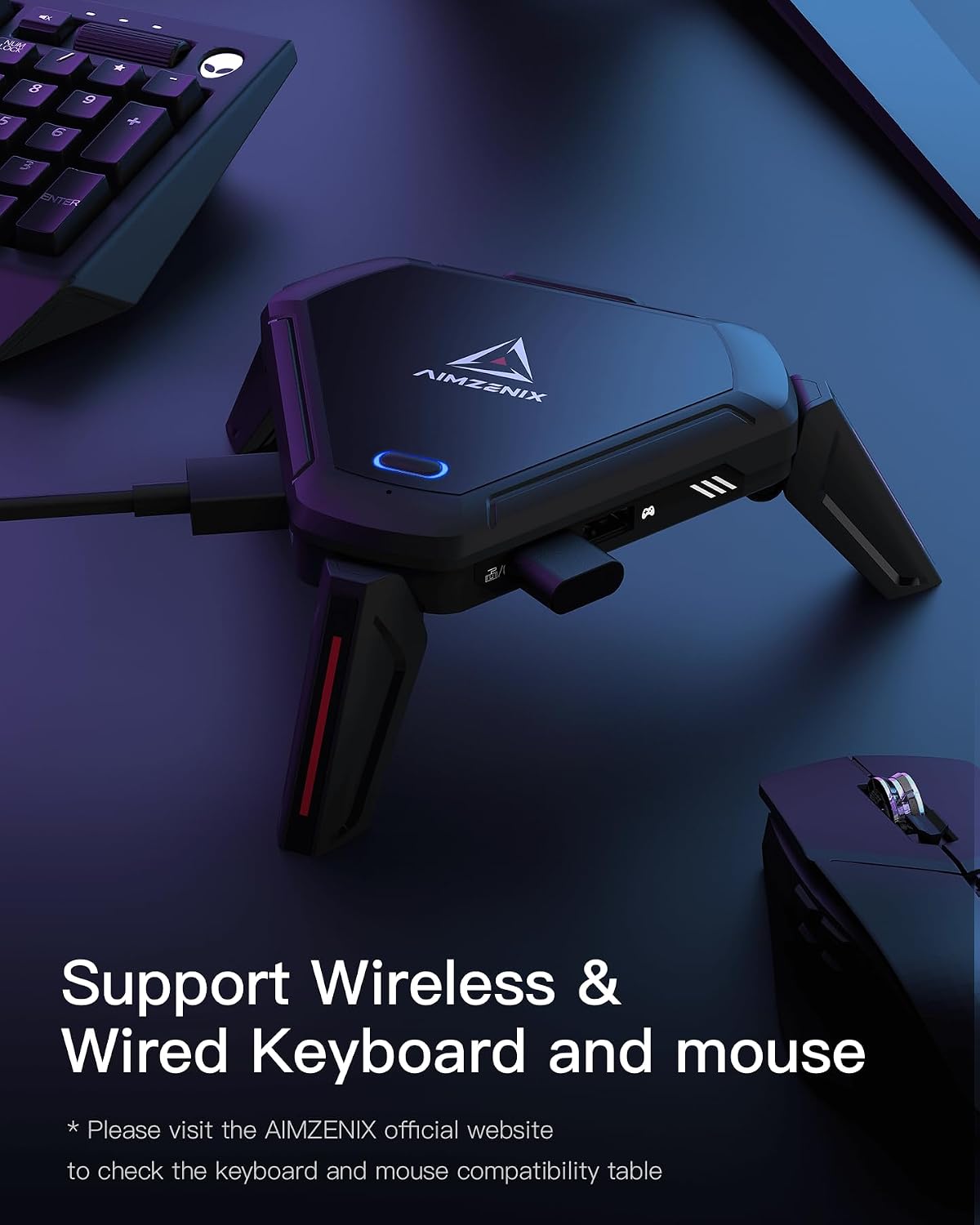 AIMZENIX Adaptador de teclado y mouse Monster para PS5 (a través de...