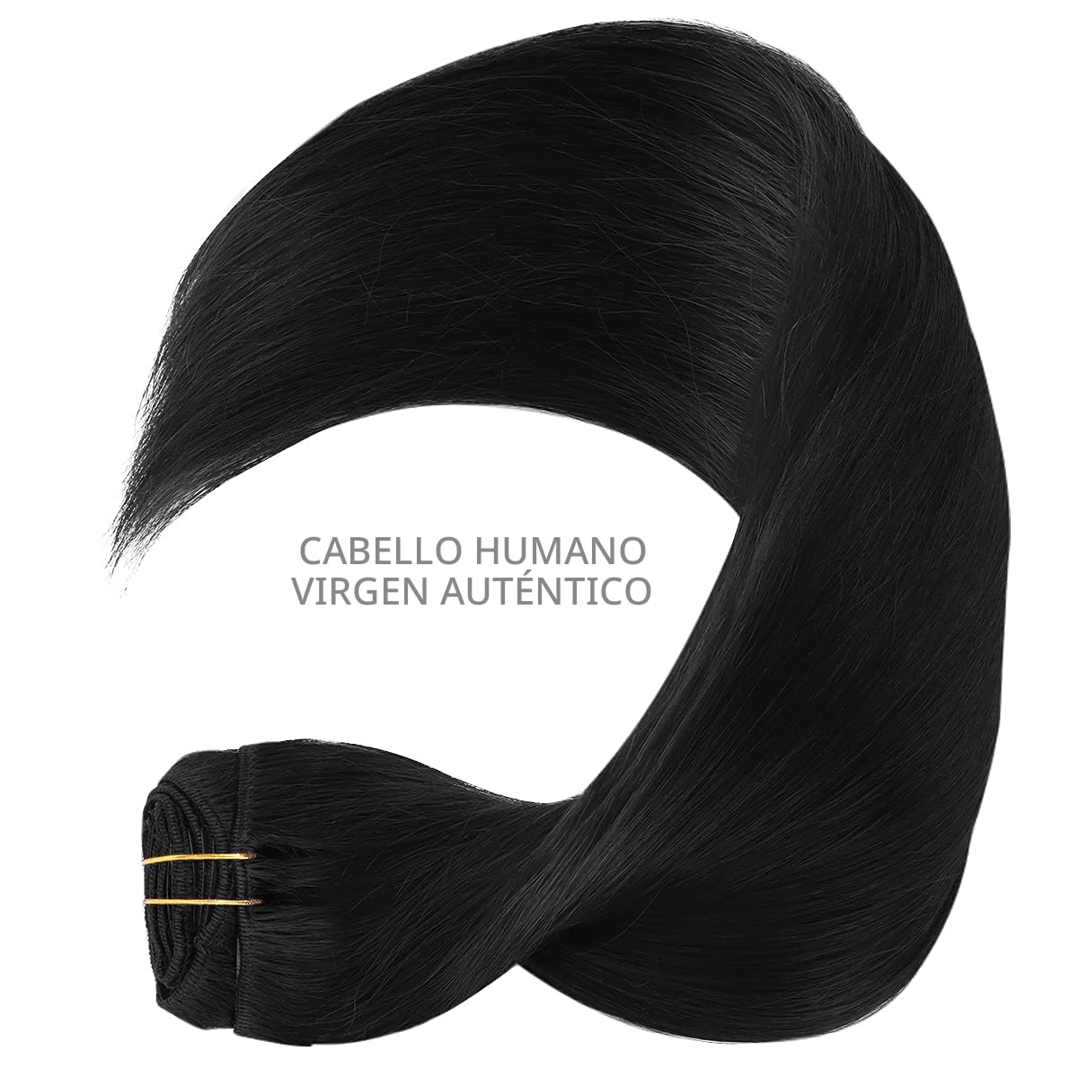 WENNALIFE Extensiones de cabello humano real con clip, de 18 pulgad...