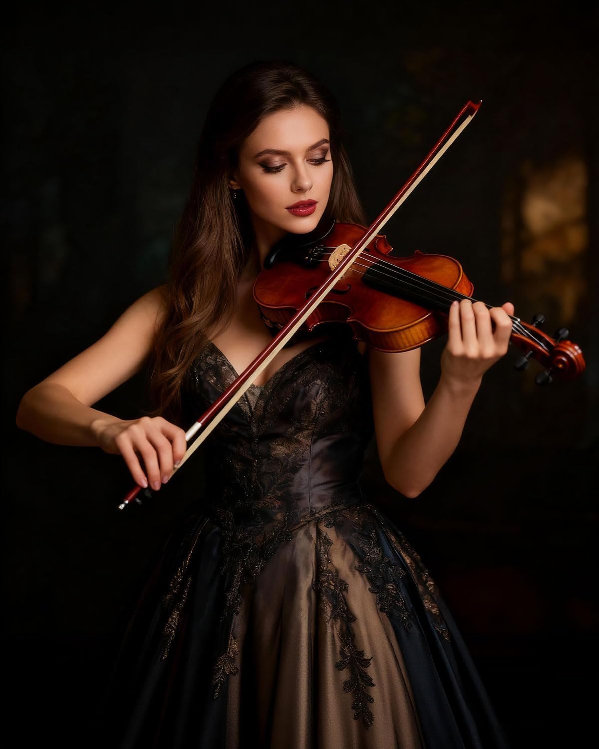 LMS Arco de violín tamaño completo 1\/8 de madera de Brasil, arco l...