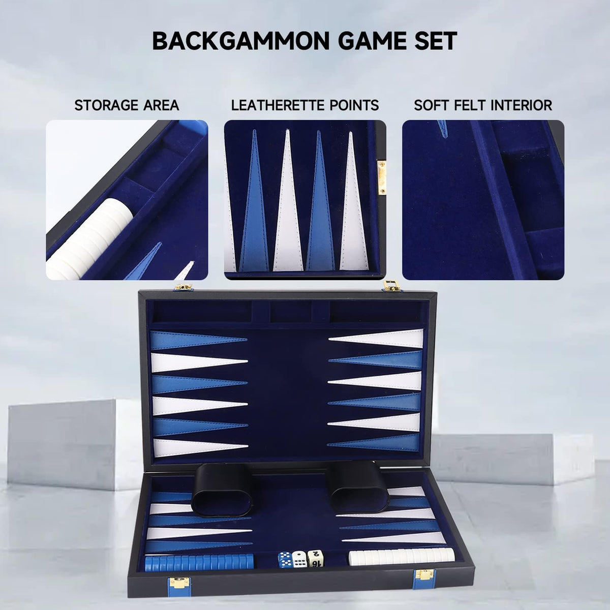 GSE Games &amp; Sports Expert - Juego de mesa de backgammon de piel...