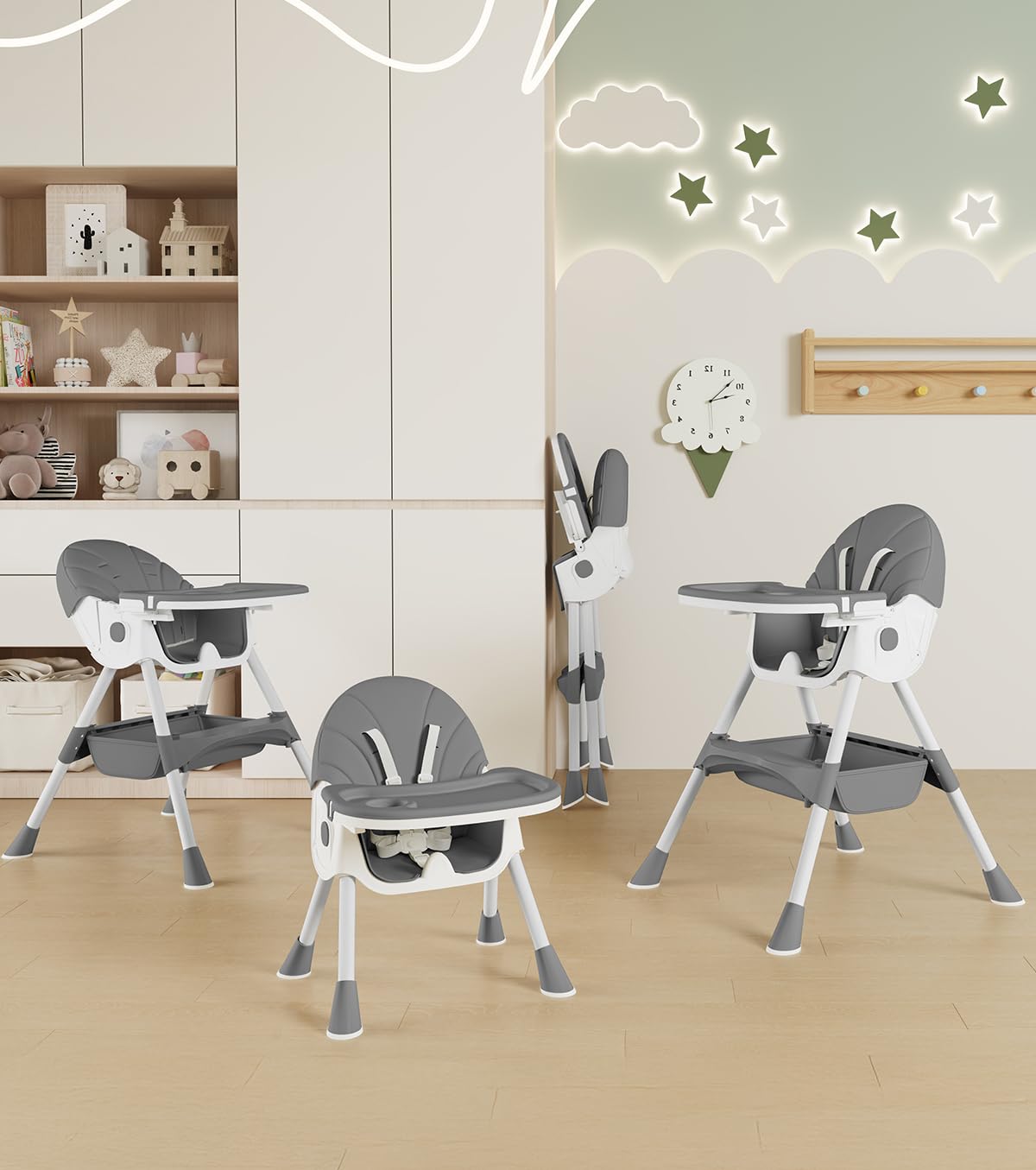 Silla alta para bebé, sillas altas 5 en 1 para bebés y niños pequeñ...