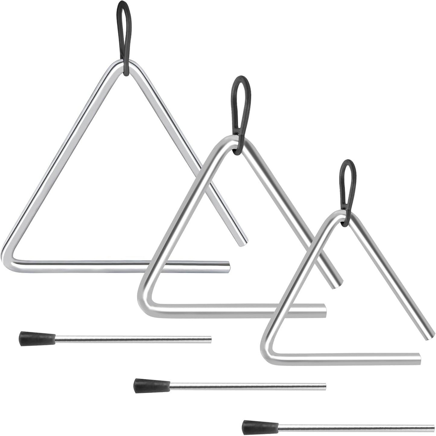EASTROCK Juego de instrumentos triangulares 3 paquetes de 4 5 6 pul...
