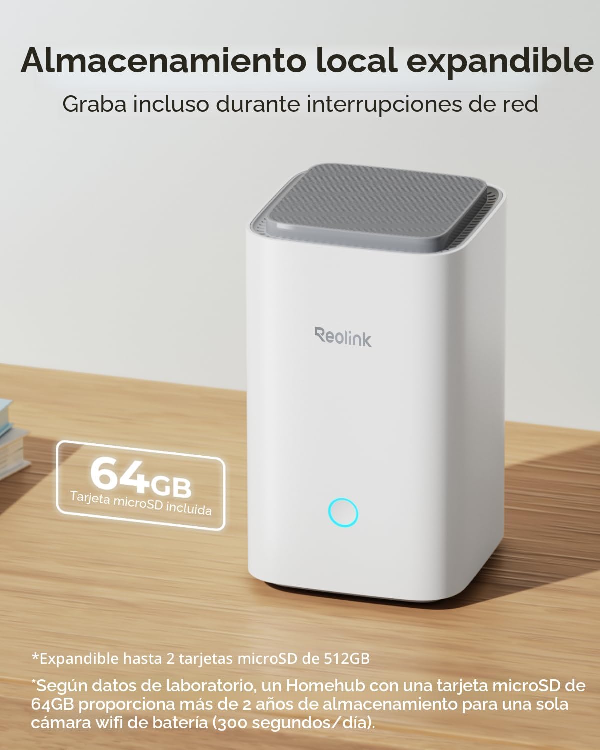 REOLINK Home Hub Control centralizado para hasta 8 cámaras de bater...