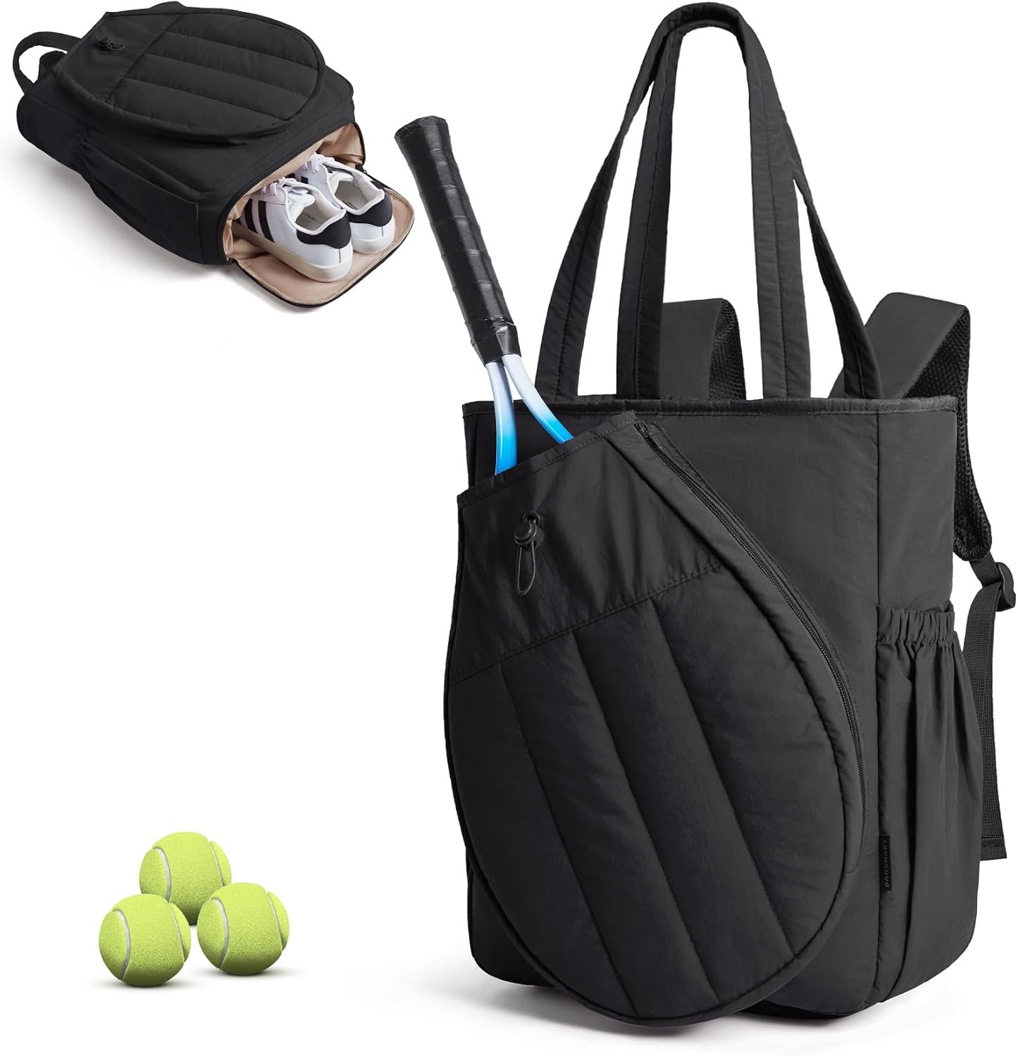 BAGSMART Bolsa de gimnasio de tenis para mujer, mochila acolchada p...