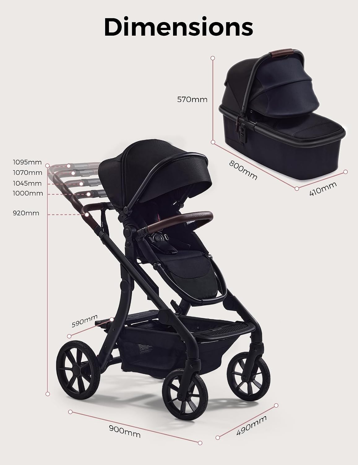 Momcozy ChangeGo - Cochecito de bebé convertible de individual a do...