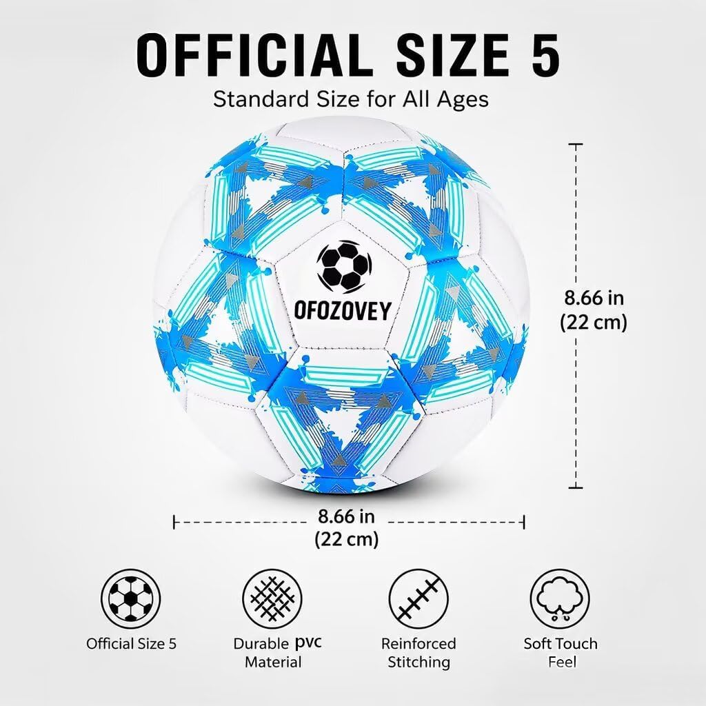 OFOZOVEY Balón de fútbol tamaño 5 paquete de tres, balón de fútbol...
