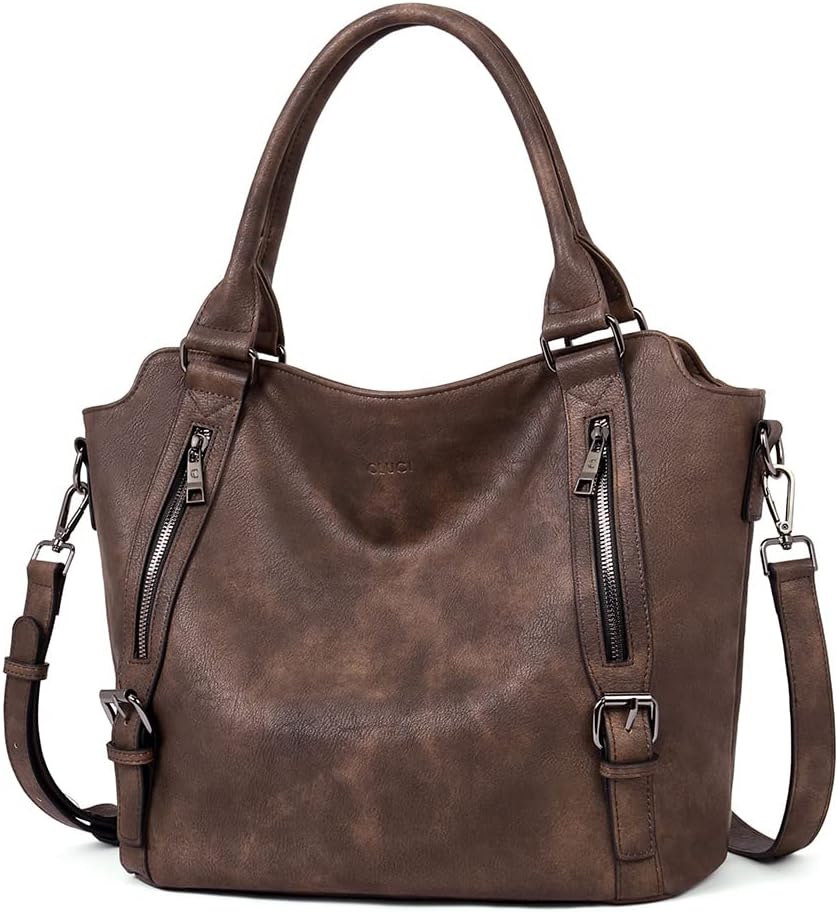 CLUCI - Bolsos de cuero vegano para mujer, bolso grande y de hombro...