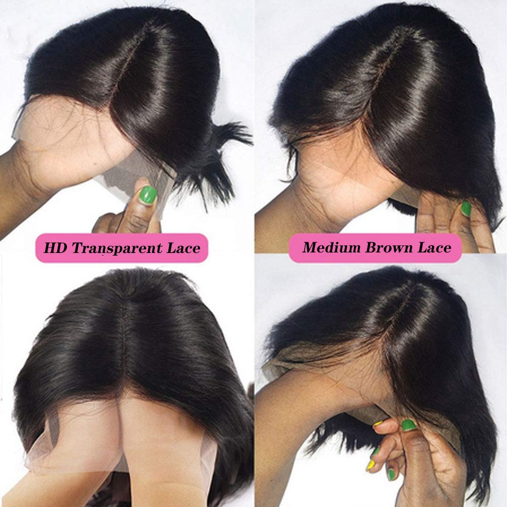Oulaer peluca ondulada 5x5 con encaje al frente, cabello humano, Pe...