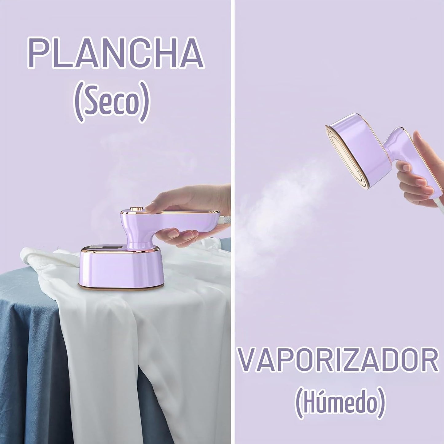 Plancha de vapor de viaje para ropa, mini máquina de planchar portá...