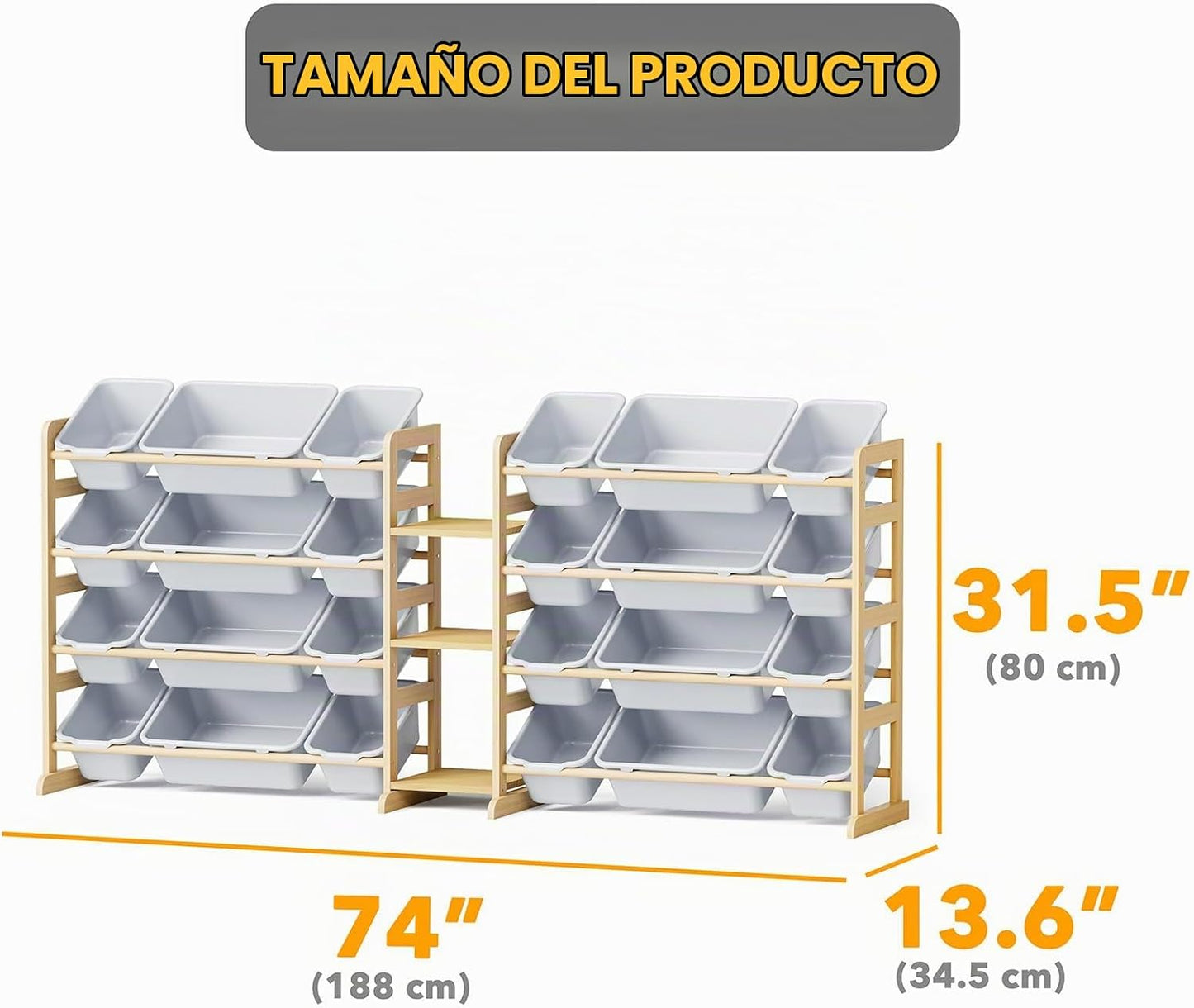 SpaceAid Organizador grande de almacenamiento de juguetes con 24 co...
