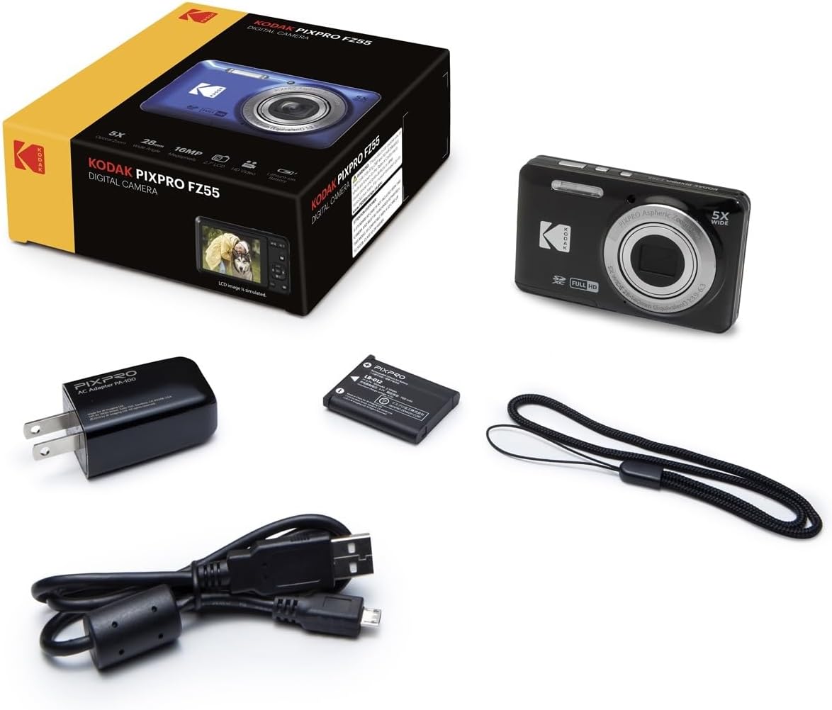 Kodak PIXPRO FZ55 - Cámara digital (negro) + Tarjeta de memoria de...