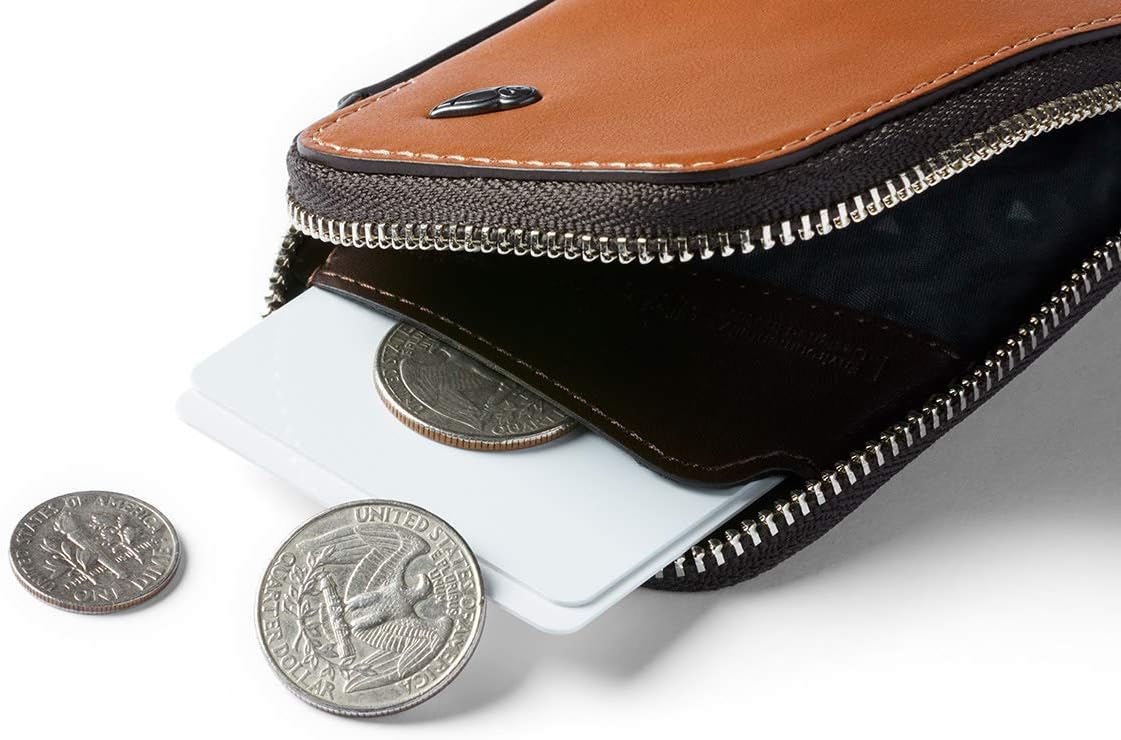 Bellroy - Tarjetero (pequeña cartera de cuero con cremallera, con c...