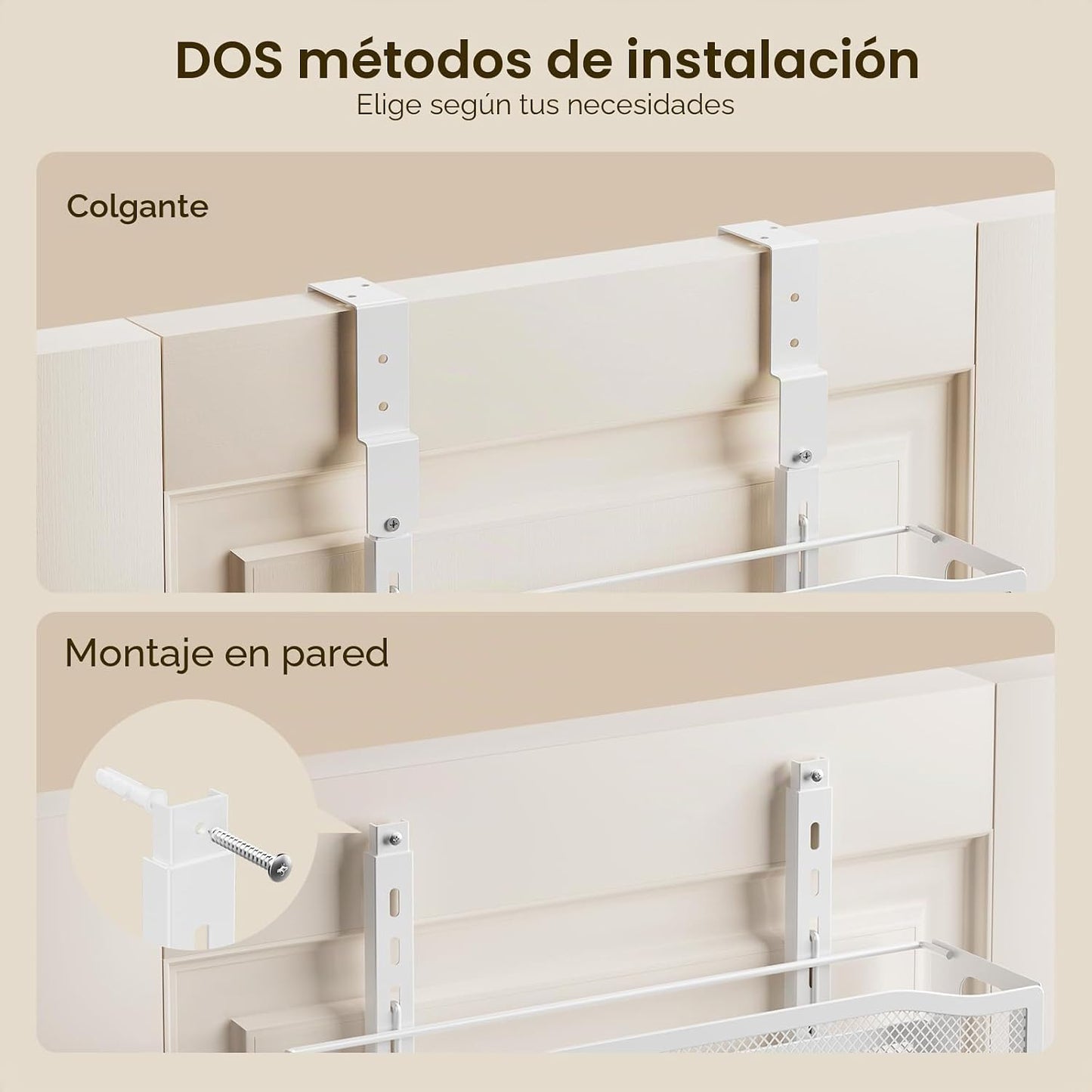 Delamu Organizador de despensa de 8 niveles sobre la puerta, 2 en 1...