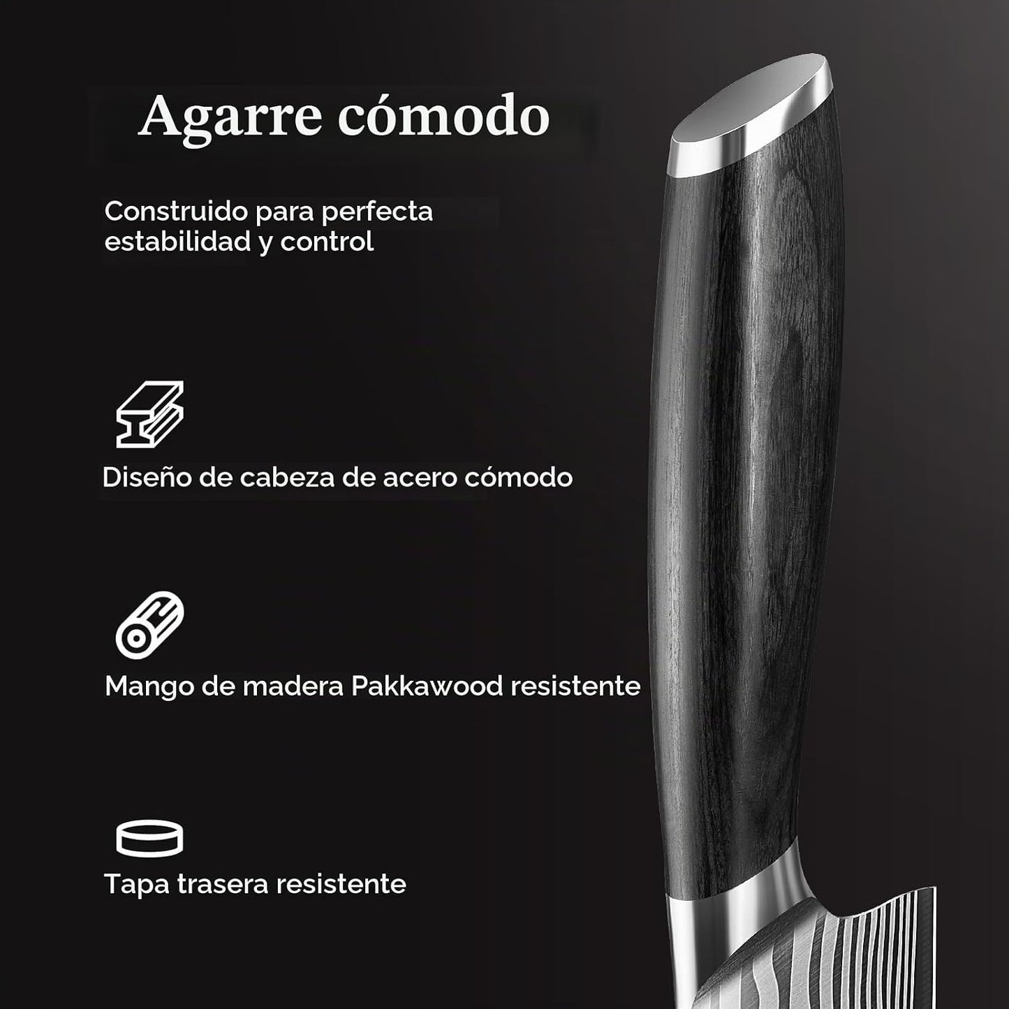 HOSHANHO Juego de cuchillos de 3 piezas, juego de cuchillos de coci...