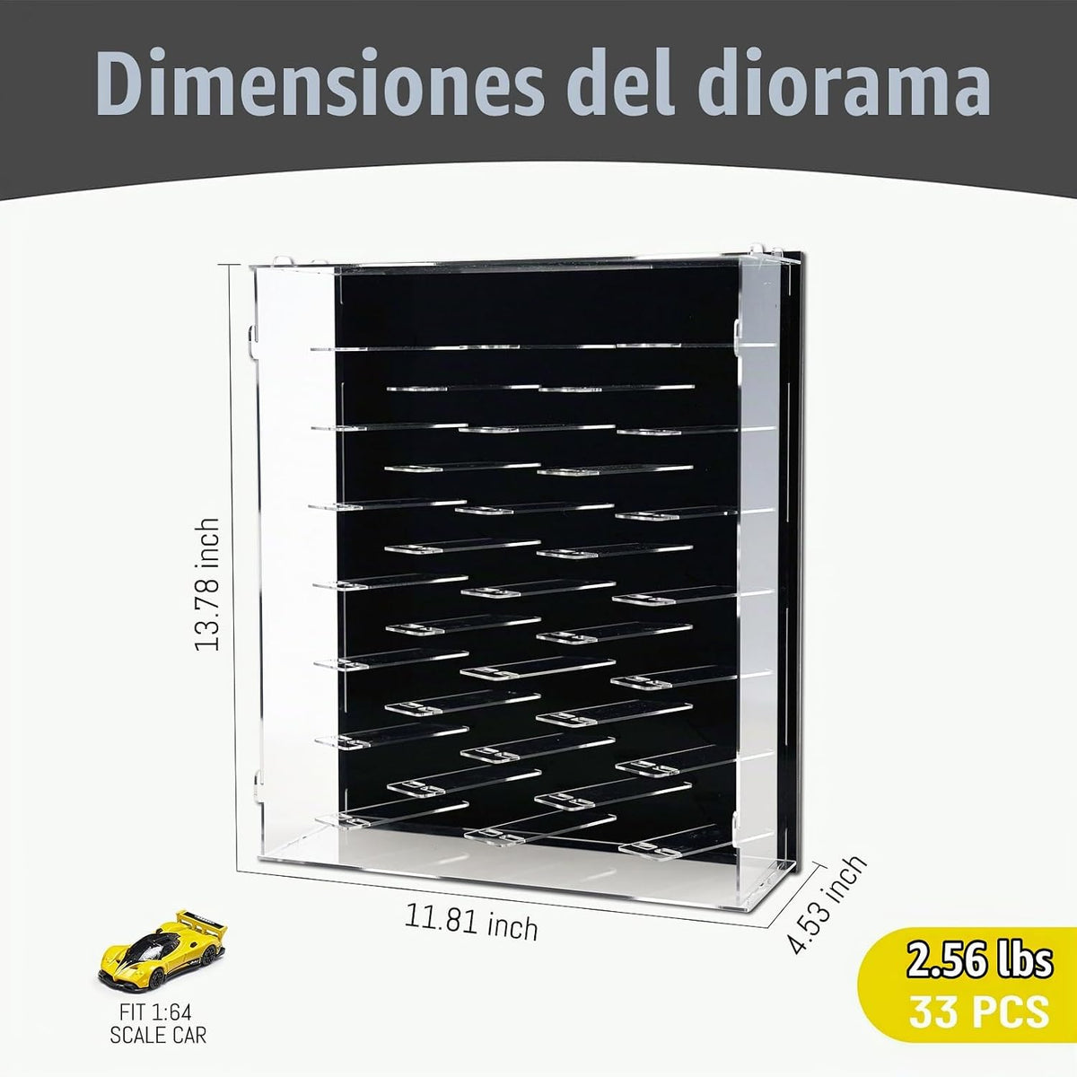 Caja de exhibición y almacenamiento de acrílico para coches a escal...