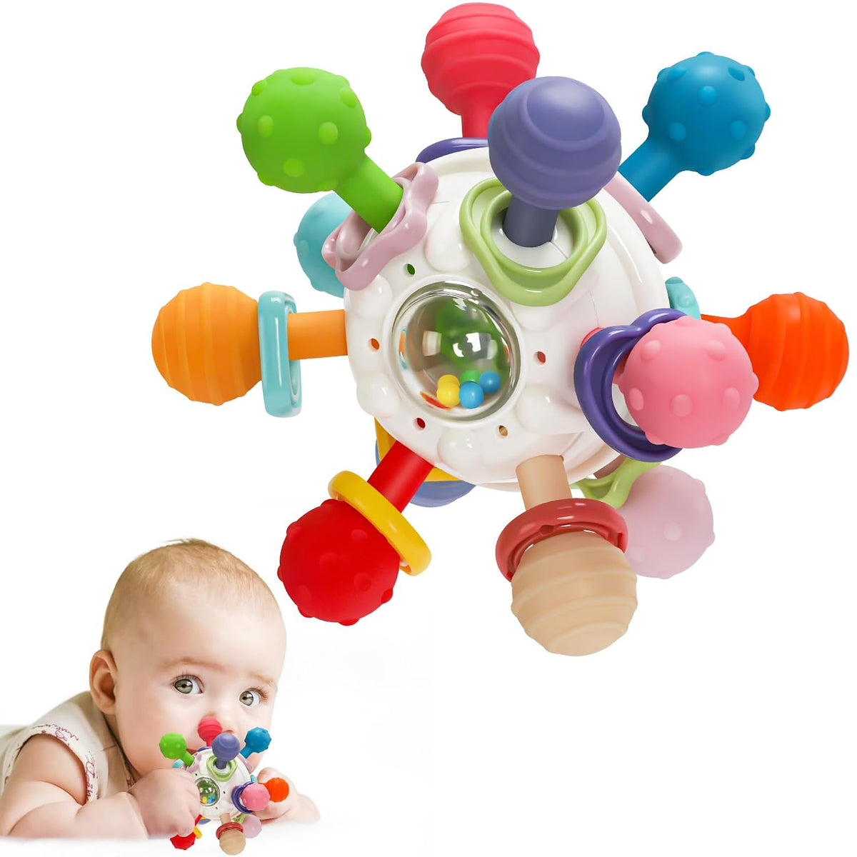 TOHIBEE - Juguete sensorial Montessori de dentición para bebés, de...